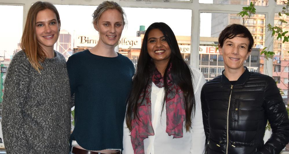 Engagement sessions at GCI: from left, Sally Wilson (postgrad), Kaera Coetzer (postdoc), Jessika Samuels (Operations Manager) and Fiona Paumgarten